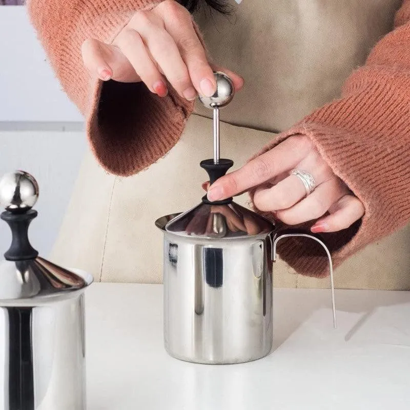 Samuel Stainless Steel Milk Frother - 400ml Capacity, Silver media 1