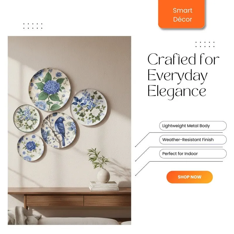 Serene Birdsong Wall Plates - Set of Five media 6