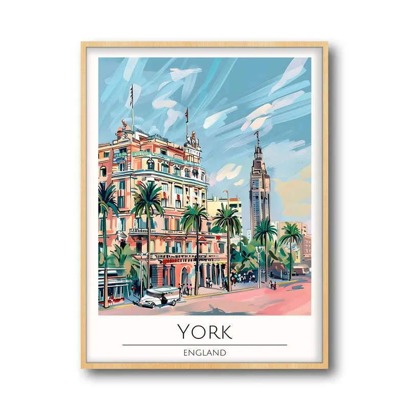 Vintage York Framed Canvas Archival Canvas Wall Painting - Natural Brown Frame media 5