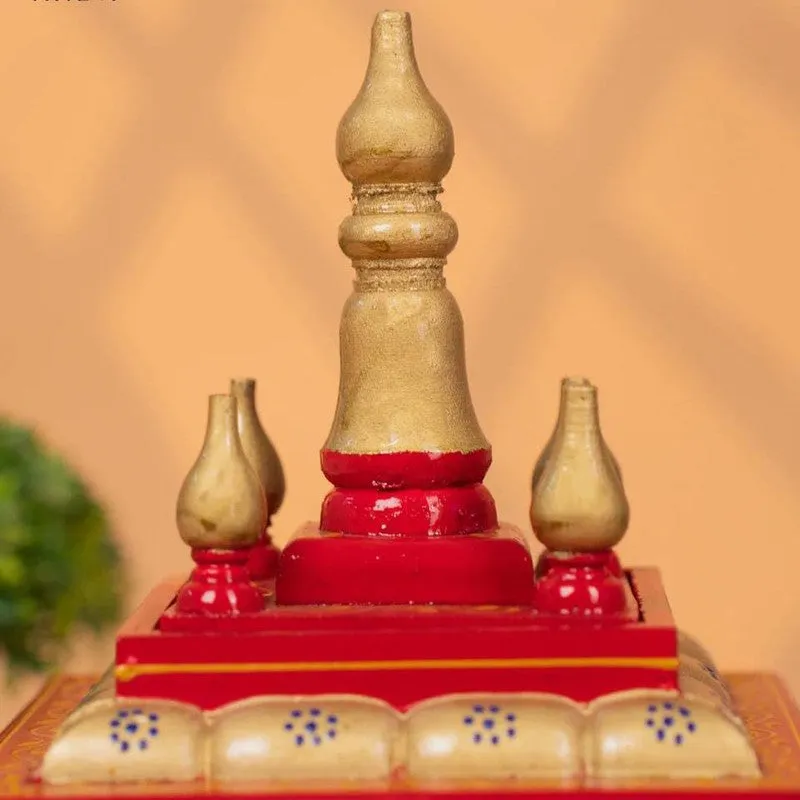 DevLok Handcrafted Wooden Mandir -Red media 6