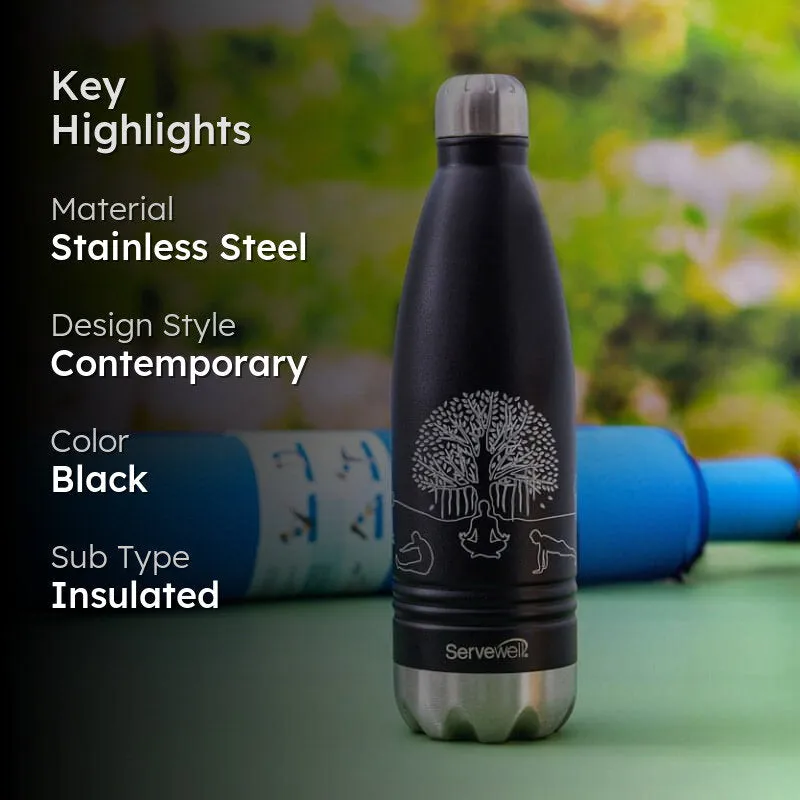 Zen Sip Hot & Cold Thermos Bottle (Black) - 1000 mL media 2