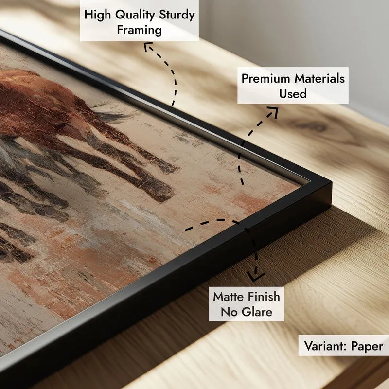 Spirit of the Wild Horse Wall Painting With Black Frame media 9