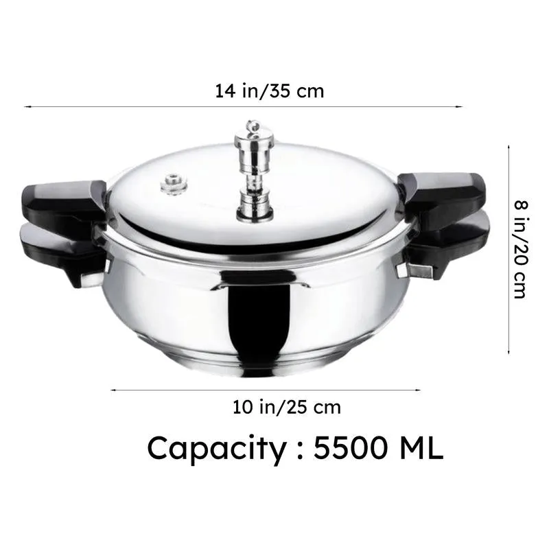 Vinod Velric Pressure Cooker Stainless Steel - 5500 mL - 11