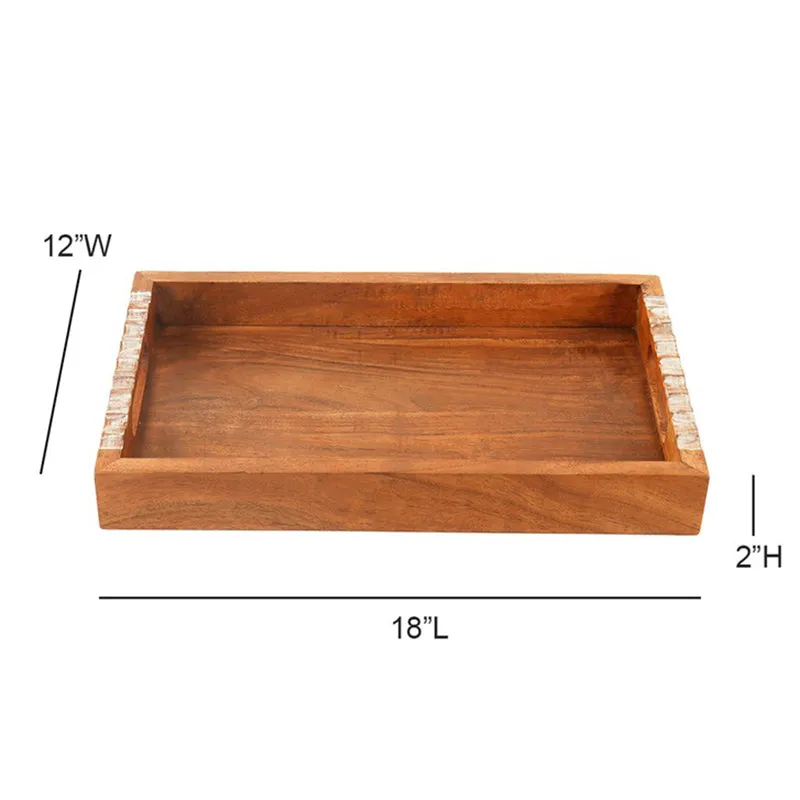 PureGrain Rectangular Wood Serving Tray media 9