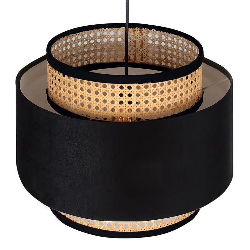 Rustic Glow Rattan Ceiling Lamp - Black media 3