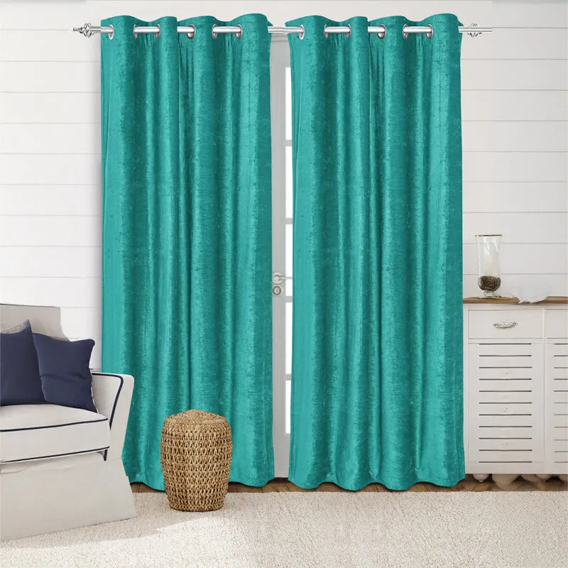 Saral Home Auriels Blackout Curtain (Teal) - Set Of Two media 1