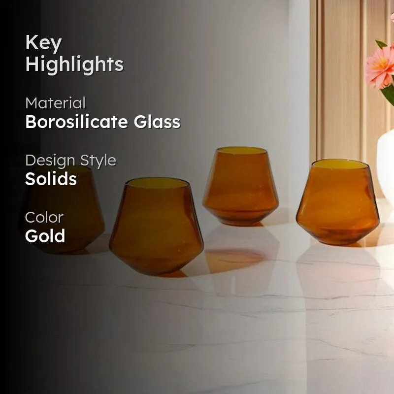 Twilight Amber Goblet Glasses(260 mL) - Set Of Four media 2