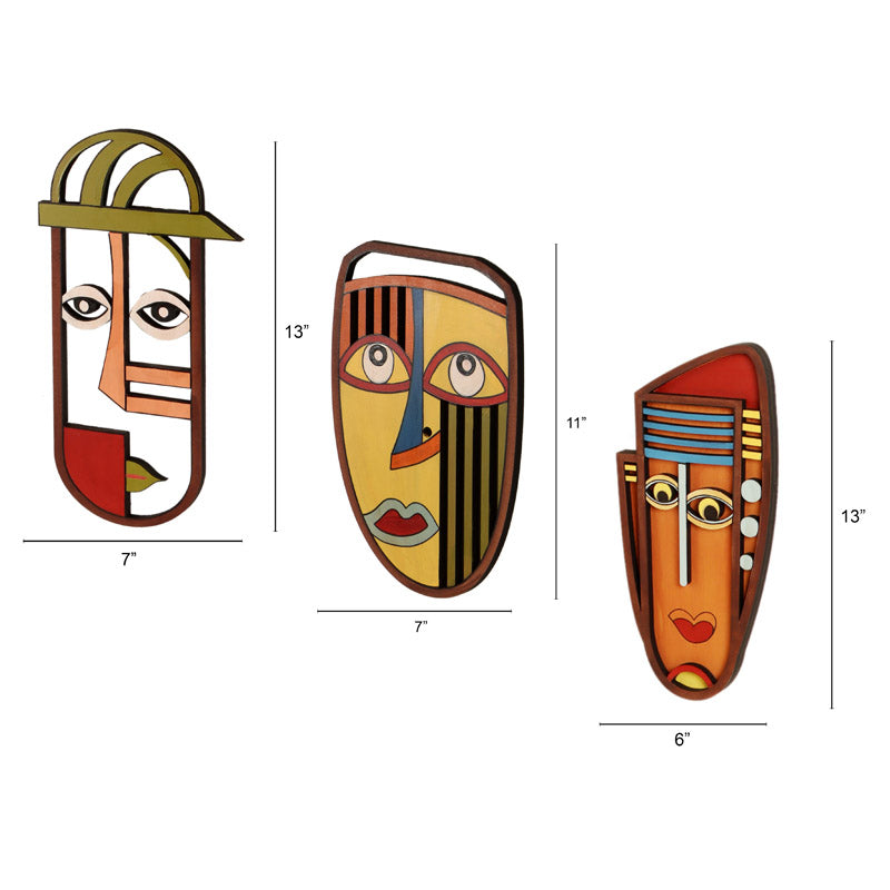 Kanishka Mask Wooden Wall Accent - Set of Three media 6