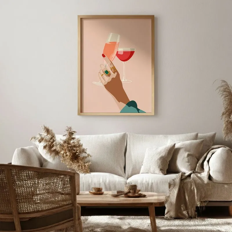 Veloura Canvas Wall Painting - Brown Frame media 1