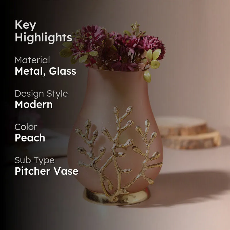 Roscoe Branched Glass Vase - Peach media 2