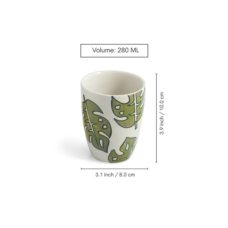 Leaf Ceramic Coffee Mug (280 mL Each) - Set Of Four media 8