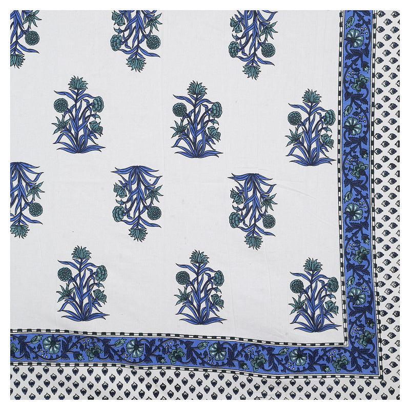 Rajasthani Raj Ethnic Cotton Bedsheet (Blue,White) - 180 TC media 5