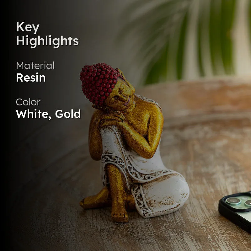 Buddha In Thought Resin Idol media 2