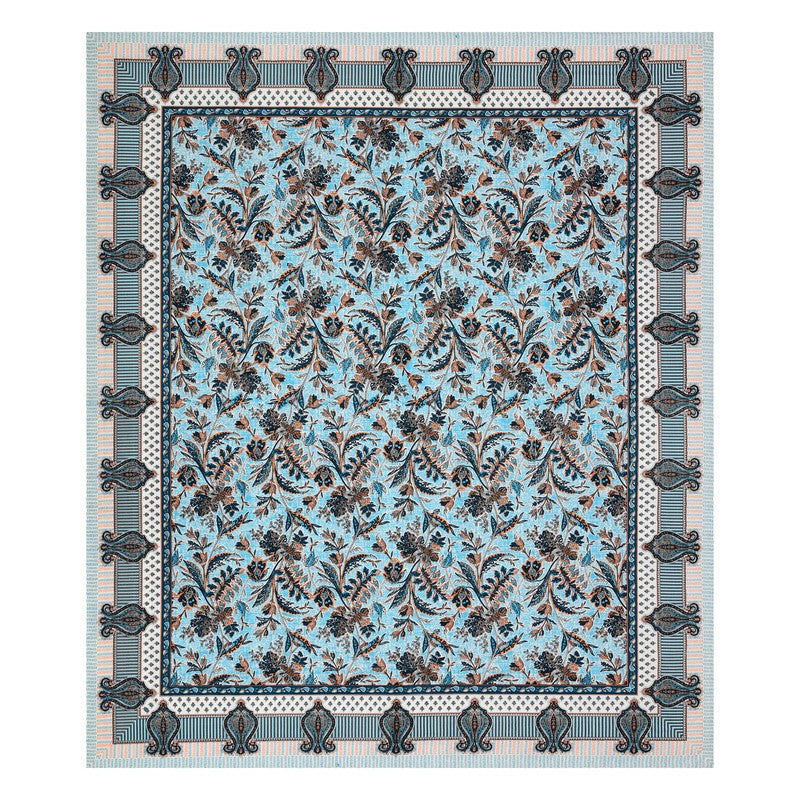 RoyalSlumber Cotton Bedsheet (Blue) - 144 TC media 4