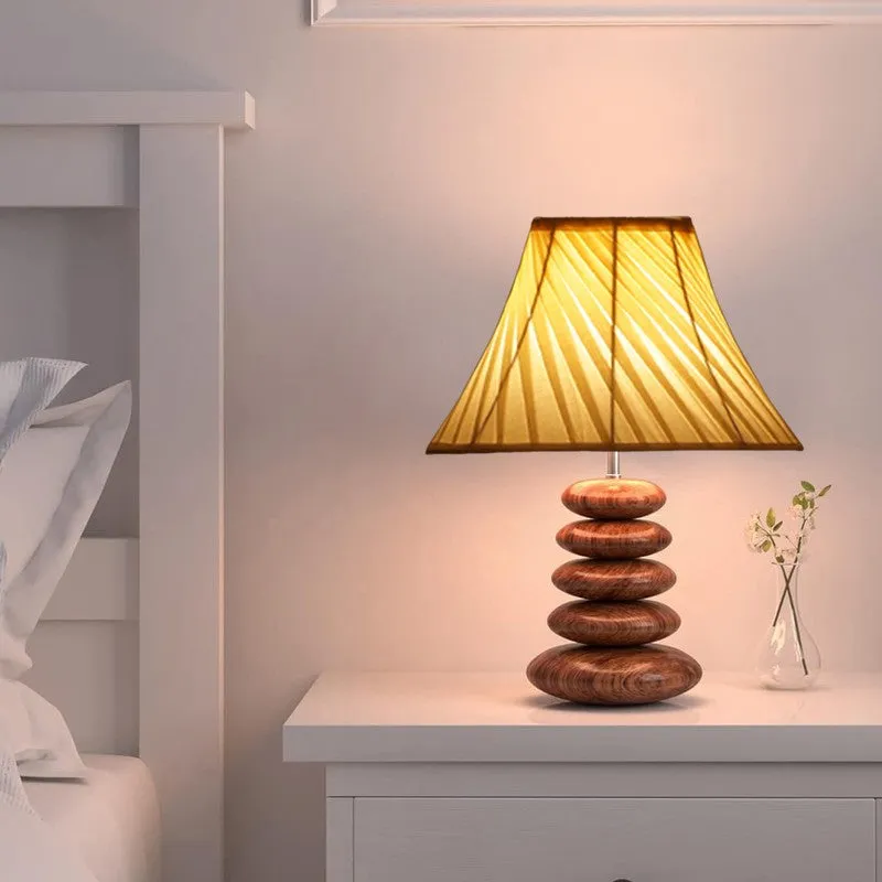 Glymora Cotton Table Lamp With Wooden Base - White media 7