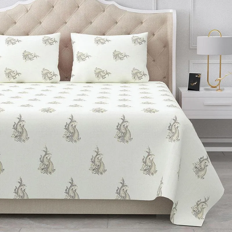 Velvet Shadow Ethnic Cotton Bedsheet - 180 TC media 3