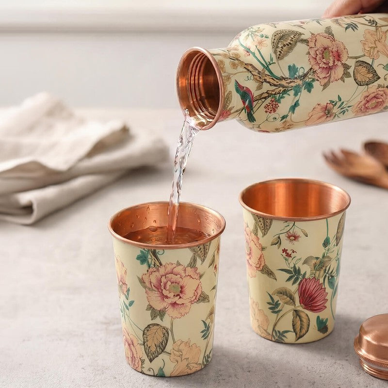 Rustic Realm Copper Bottle with Glasses - Three Piece Set media 5