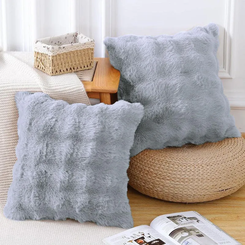 Bubble Luxe Cushion Cover Set (Light Grey) - Set Of Two media 4