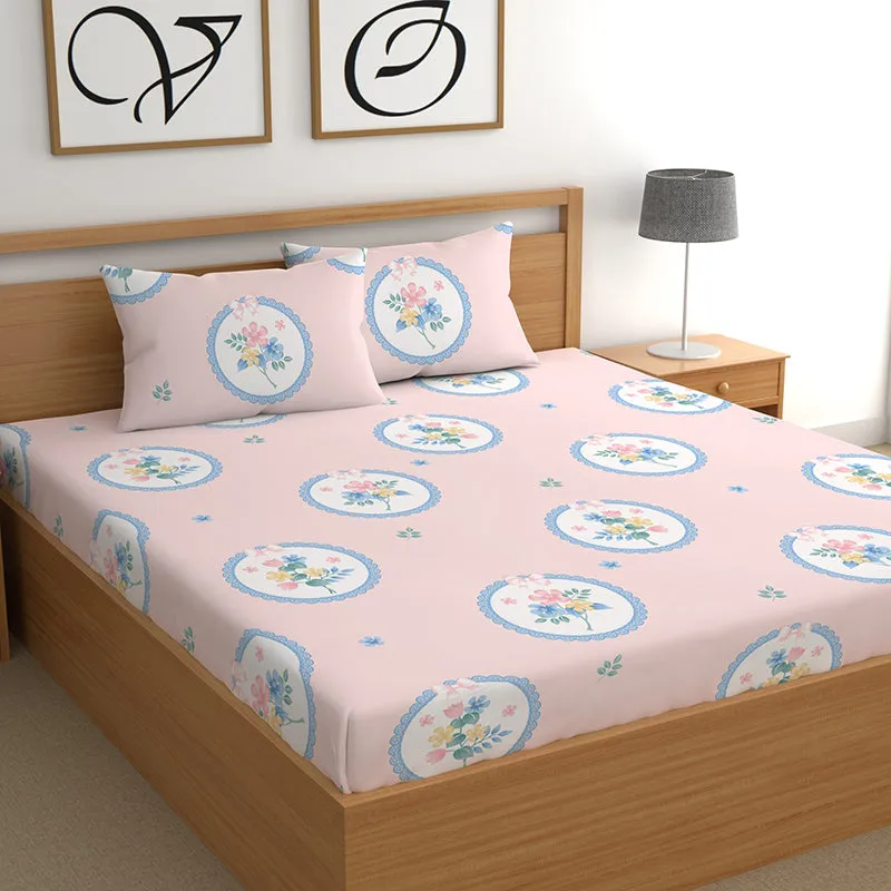 European Spring Floral Microfiber Microfiber Bedsheet - 151 GSM media 1
