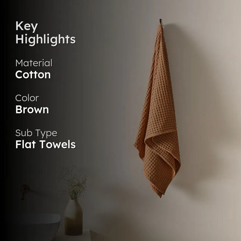 Rippley Plush Waffle Bath Towel (Brown) media 2