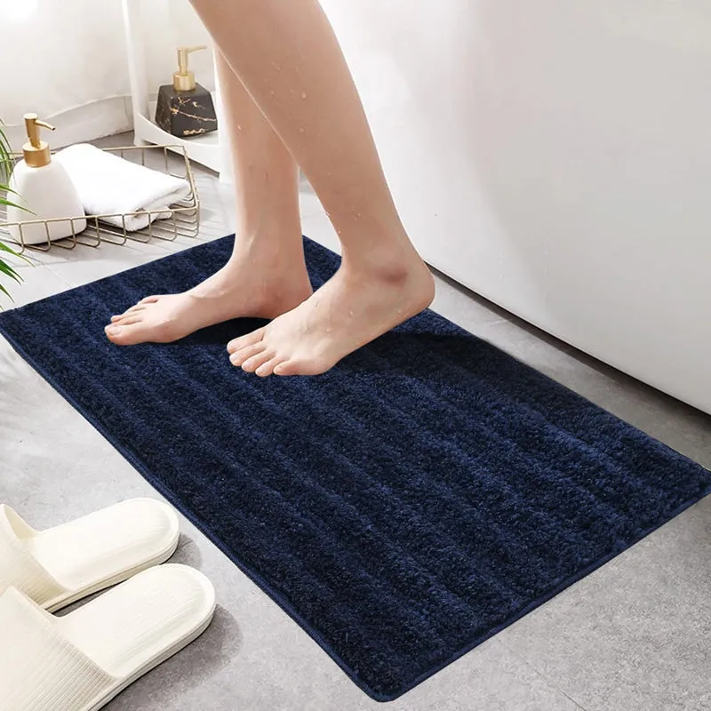 Averra Cotton Bath Mat - Navy Blue media 3