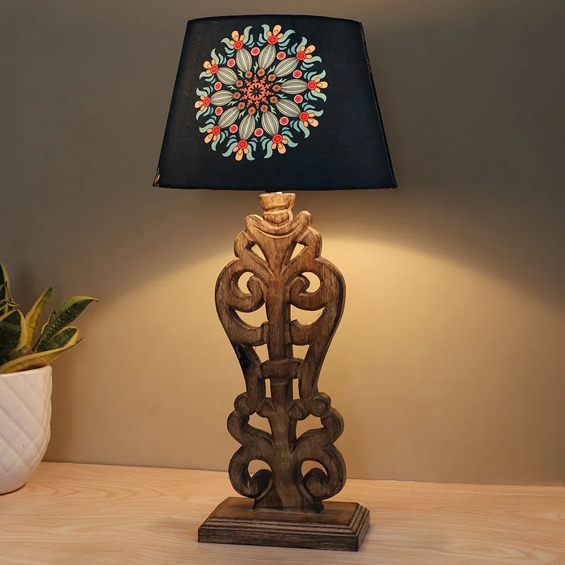 Toile Deco Printed Mango Wood Table Lamp - Multicolor media 1