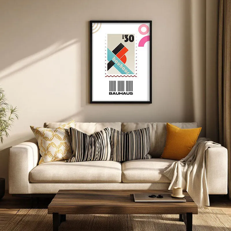 Postal Stamp Archival Canvas Wall Art - Black Frame media 1