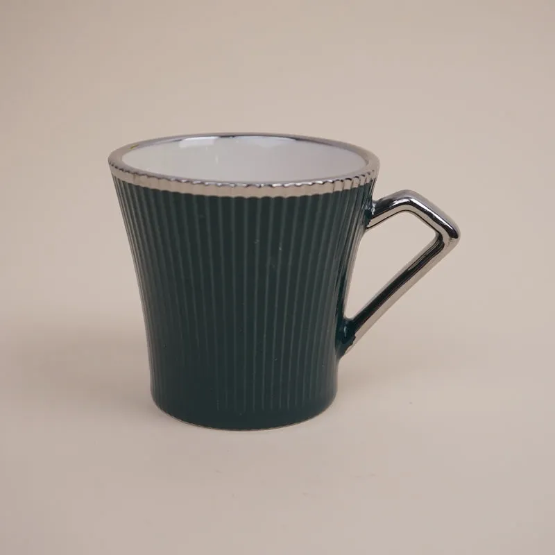 Thira Porcelain Tea Cup (180 mL Each/Green) - Set of Six media 3