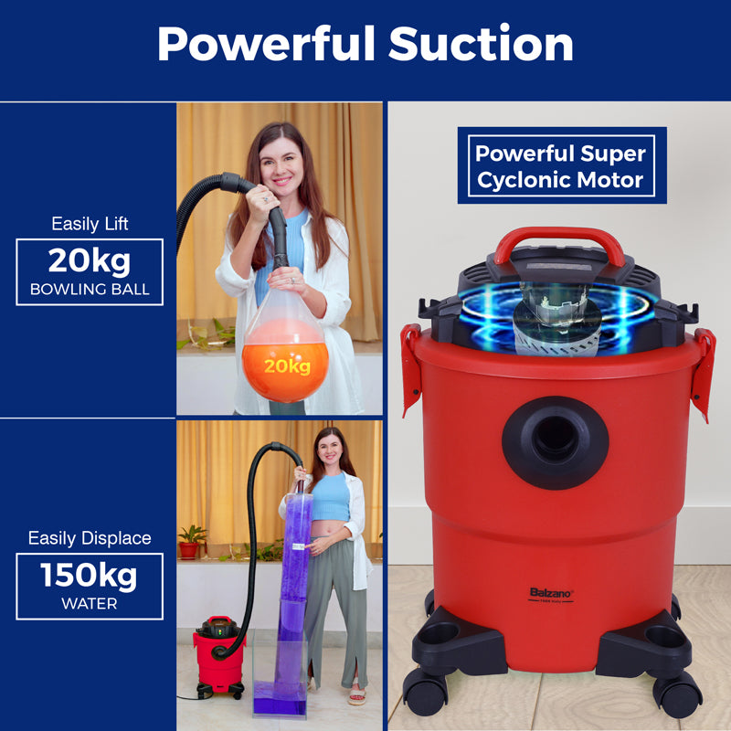 Balzano Pro Wet & Dry Vacuum Cleaner (Red/1200 W) - 20 L media 4