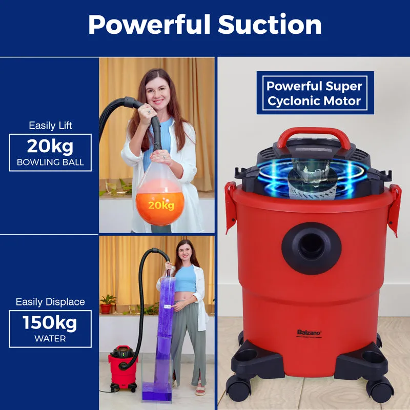 Balzano Pro Wet & Dry Vacuum Cleaner (Red/1200 W) - 20 L media 4