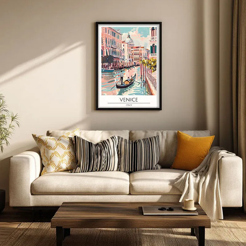 Vintage Venice Framed Canvas Wall Painting media 1