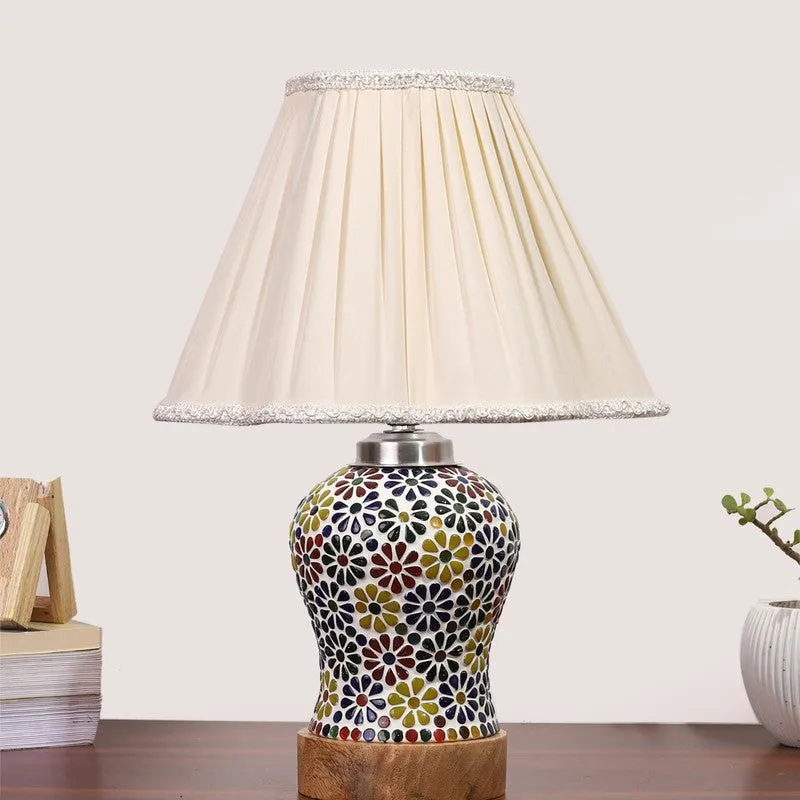 Aurelia Pleated Wooden Table Lamp - Multicolor media 4