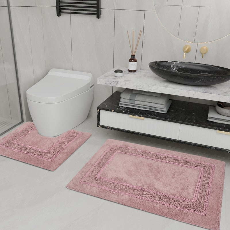 SpaStep Cotton Bath Mat (Pink) - Set of Two media 3