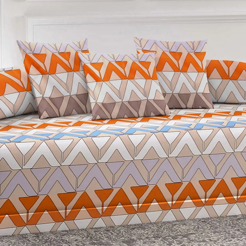 Earthy Chevron Diwan Set - Six Piece Set media 3