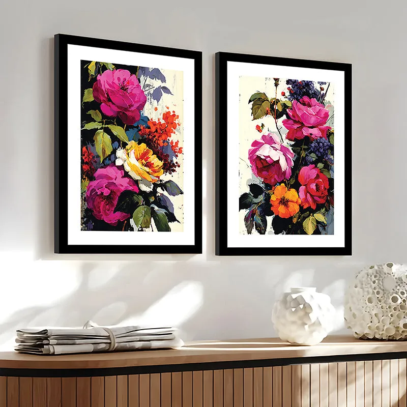 Vibrant Rosa Wall Art With Frame - Set Of Two media 8