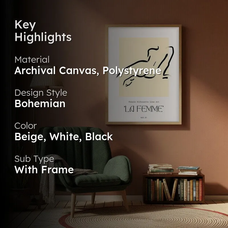 Soft Recline Canvas Wall Painting With Brown Frame media 2
