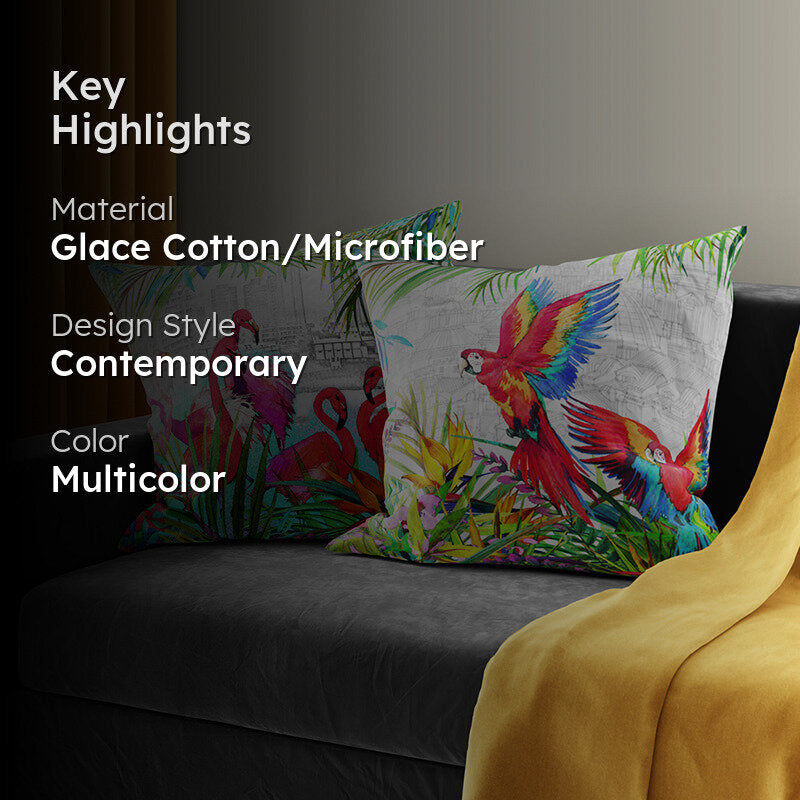 Colours Of Tropics Printed Cushion Cover Set - Set Of Two media 2