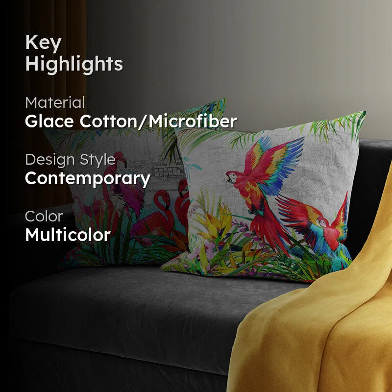 Colours Of Tropics Printed Cushion Cover Set - Set Of Two media 2