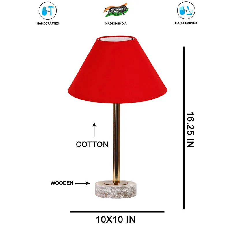 Cotin II Rodin Wooden Table Lamp - Red,Gold,White media 7