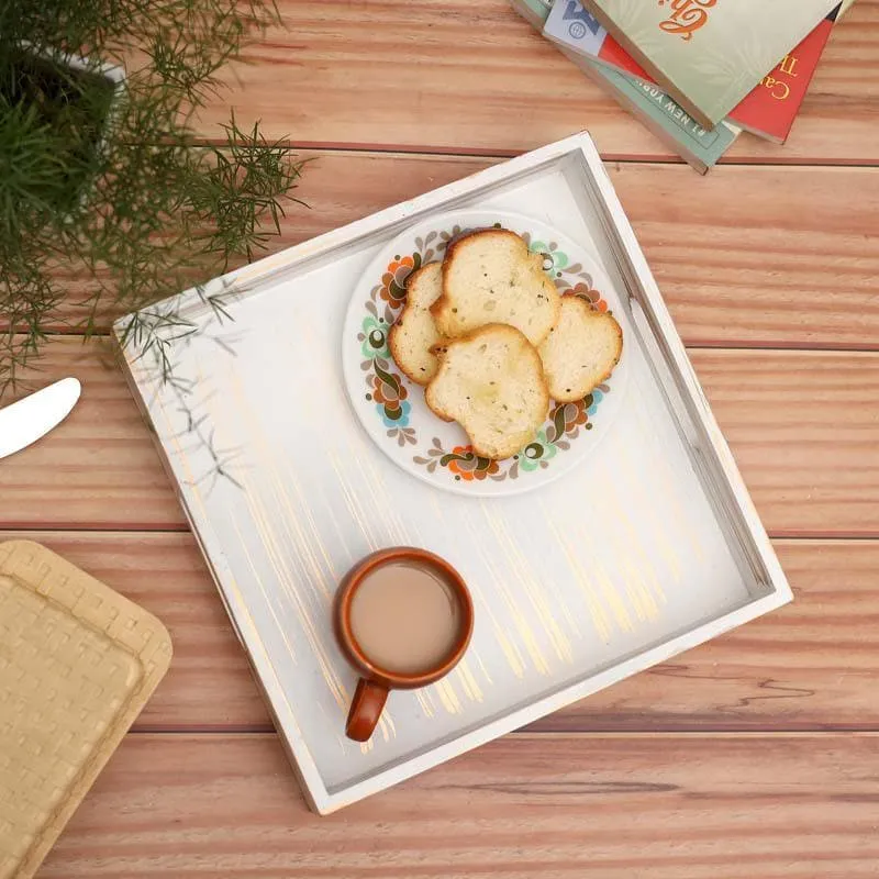 Pristine Preto Serving Tray (White) - Small media 1