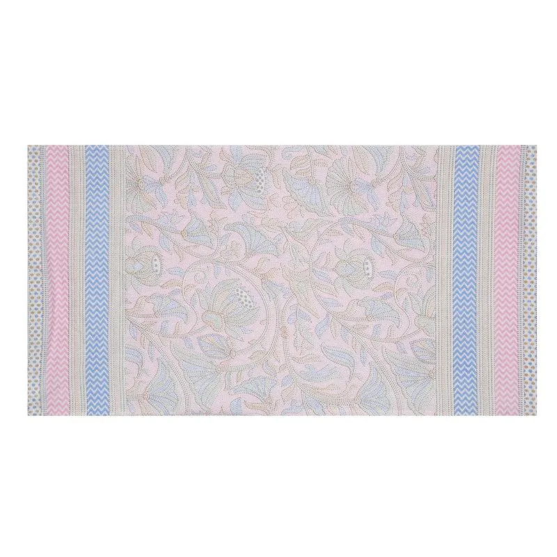 Viya Flora Diwan Set (Light Pink & Blue) - Six Piece Set media 3