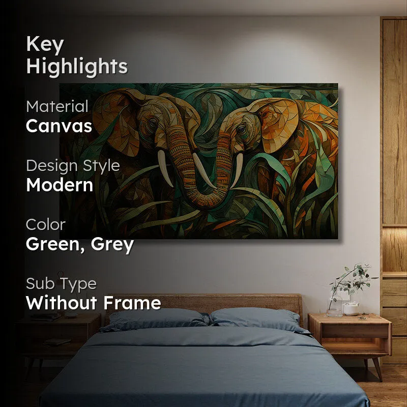 Elephant Pair Wall Art media 2