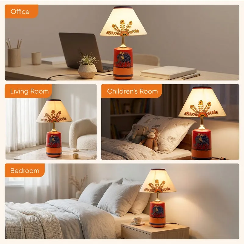 Indrarjun Terracotta Table Lamp - Multicolor media 13