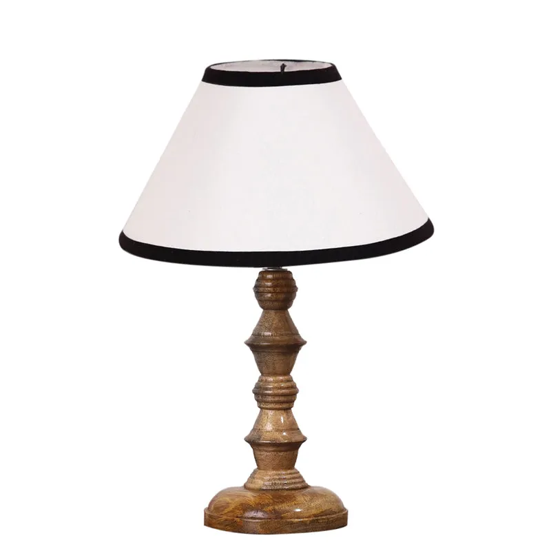 Cotin II Stripe Timber Wooden Table Lamp - White,,Brown media 6