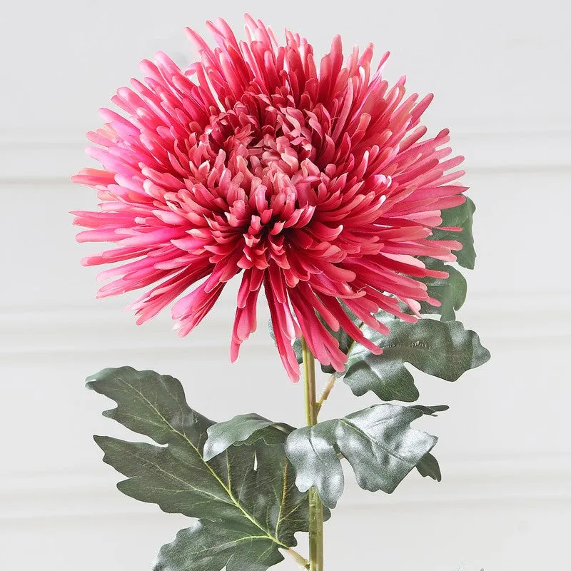 Single Chrysanthemum Artificial Flower Stem - Red media 5