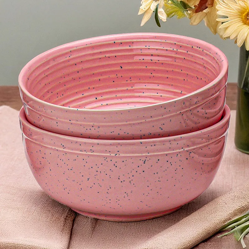 Velvet Glaze Serving Bowl (Pink/1000 mL) - Set Of Two media 1