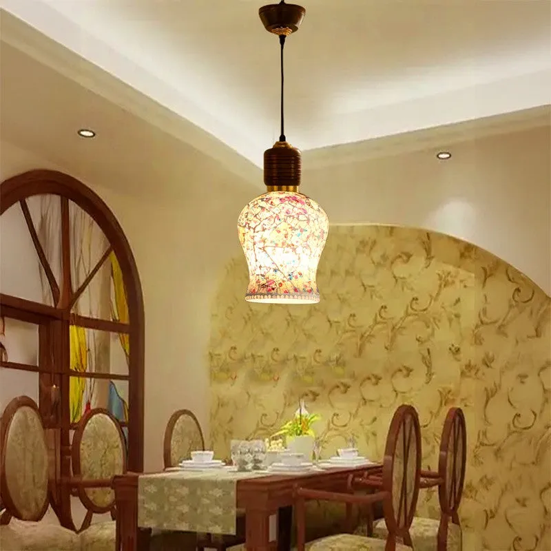 Mosaic Colors Pendant Wooden Ceiling Lamp media 2