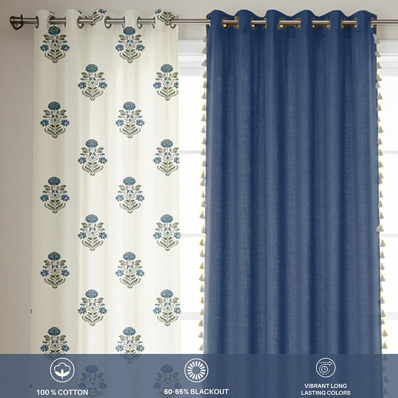 Urban Space Liberty & Aura Curtain (Blue, Indigo) - Set Of Three media 3
