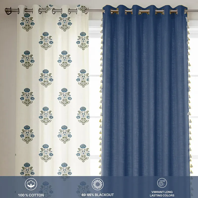 Urban Space Liberty & Aura Curtain (Blue, Indigo) - Set Of Three media 3