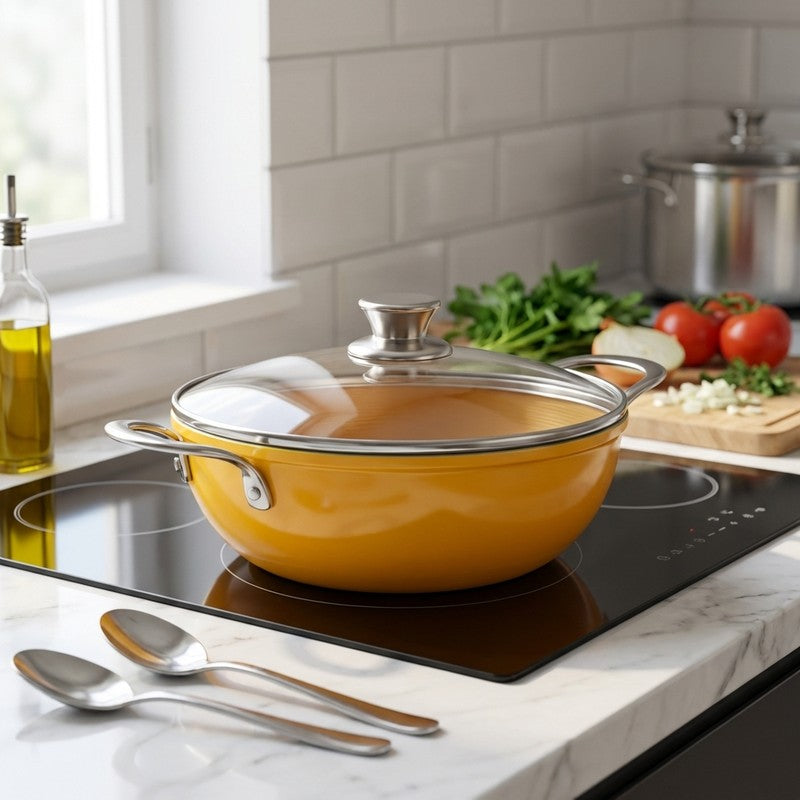 Salford SizzleCraft Ceramic Kadhai With Lid- 3200 mL